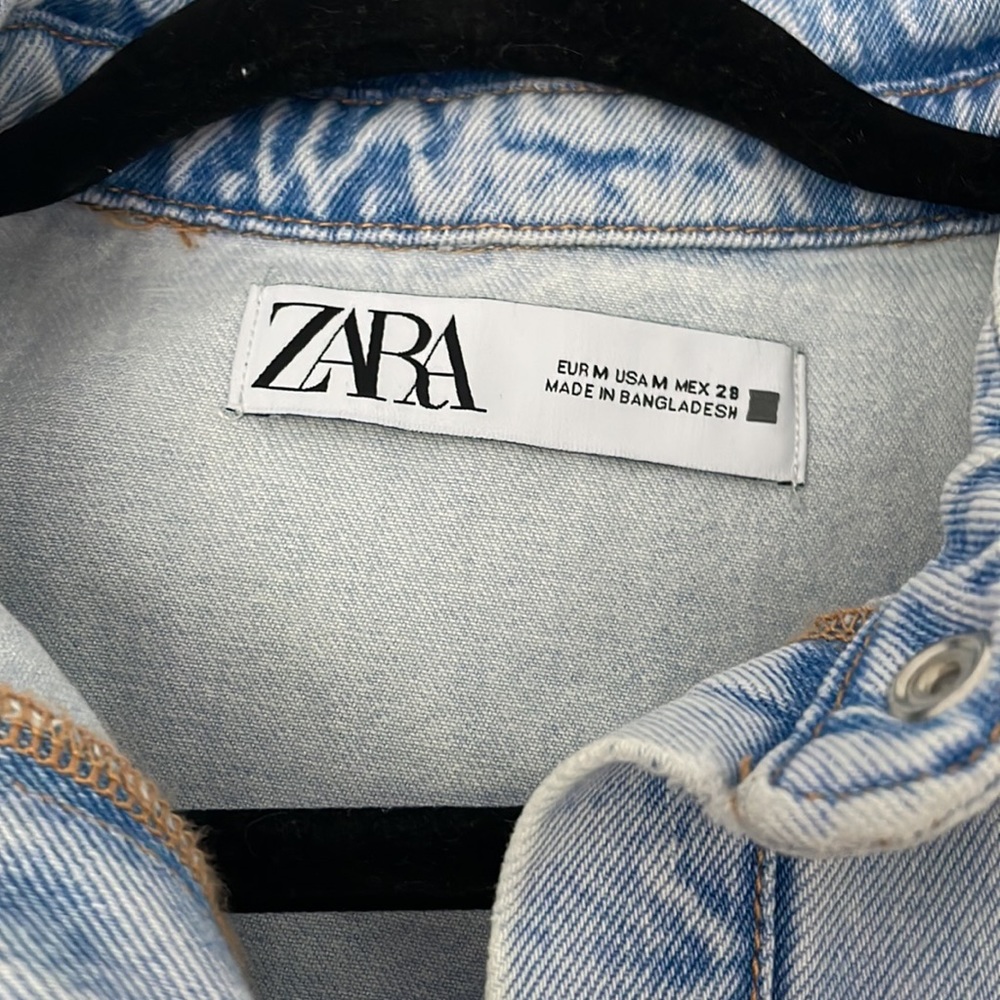 Zara Light Wash Denim Romper - Light Blue - Picture 4 of 4